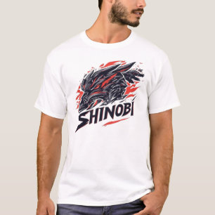 Shinobi Cyber Wolf Gaming Mascot Graphic - Japanes T-Shirt