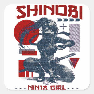 Shinobi ninja girl T-Shirt Square Sticker