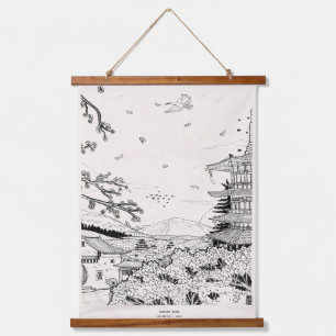 Shinto Shrine Fuji Edo Period Japan Shogun Inspire Hanging Tapestry