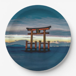 Shinto Shrine-Torii-Japanese Gate Paper Plate