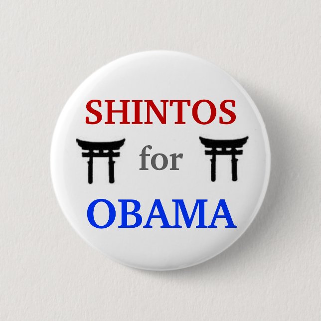 Shintos for Obama 2012 button (Front)