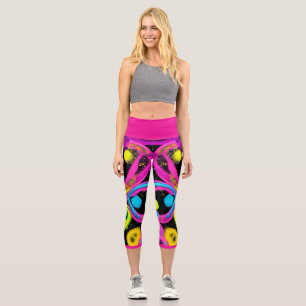 shiny Abstract art Capri Leggings
