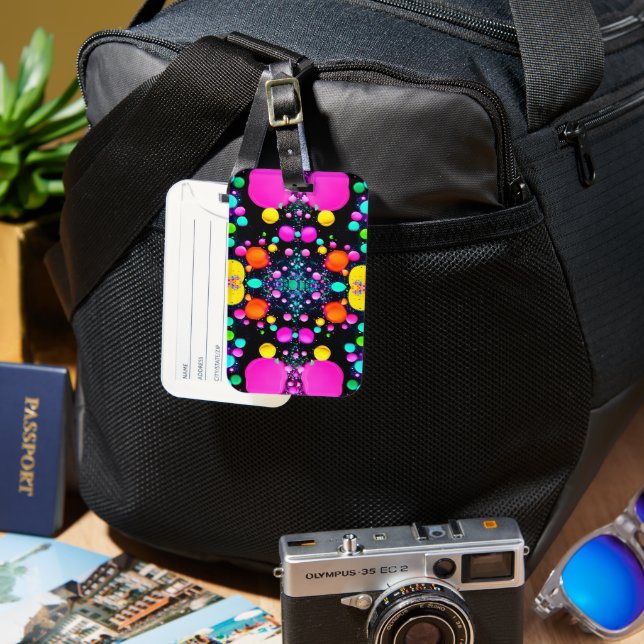 shiny Abstract art Luggage Tag (Front & Back)