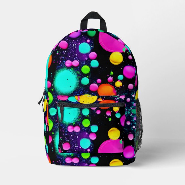 shiny Abstract art Printed Backpack (Front)