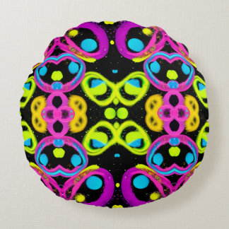 shiny Abstract art Round Cushion