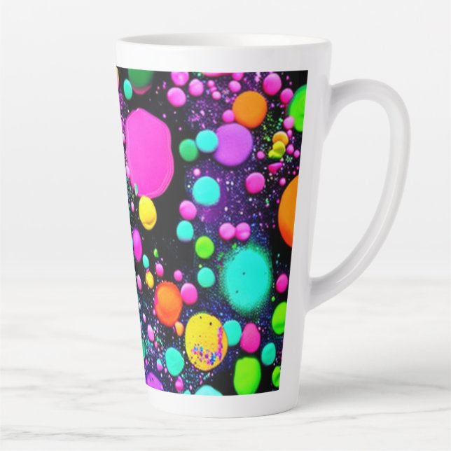 Shiny Abstract Shapes Latte Mug (Right)