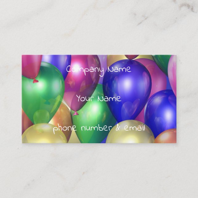 shiny balloons business card (Front)