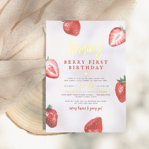 Shiny Berry First Strawberry Girl 1st Birthday