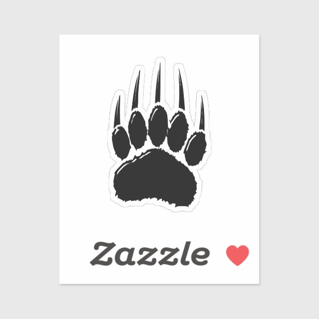 Shiny Black Bear Paw Print (Sheet)