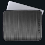 Shiny Black Carbon Fibre Look Laptop Sleeve<br><div class="desc">Image of elegant simple slick shiny carbon fibre texture. Custom and optional monogram. Design is available on selected products but can be requested on any and in any colour.</div>