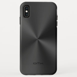 Shiny black faux stainless steel look monogram Case-Mate iPhone case