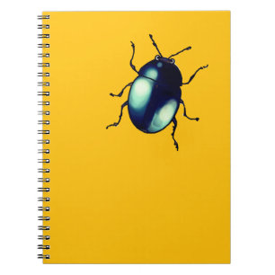 Shiny Blue Beetle Illustration Notebook