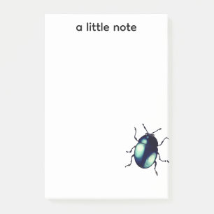 Shiny Blue Beetle Illustration Post-it Notes