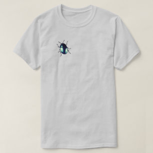 Shiny Blue Beetle Illustration T-Shirt