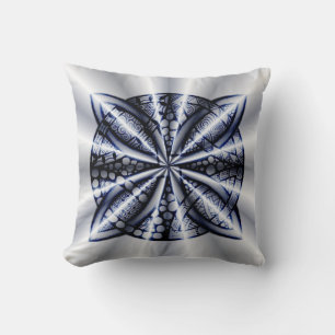 Shiny Blue Celtic Knot Original Drawing Cushion
