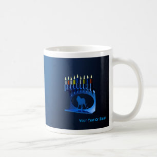 Shiny Blue Chanukkah Menorah Coffee Mug