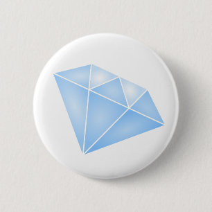 Shiny Blue Diamond Carat 6 Cm Round Badge