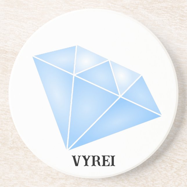 Shiny Blue Diamond Carat Coaster (Front)