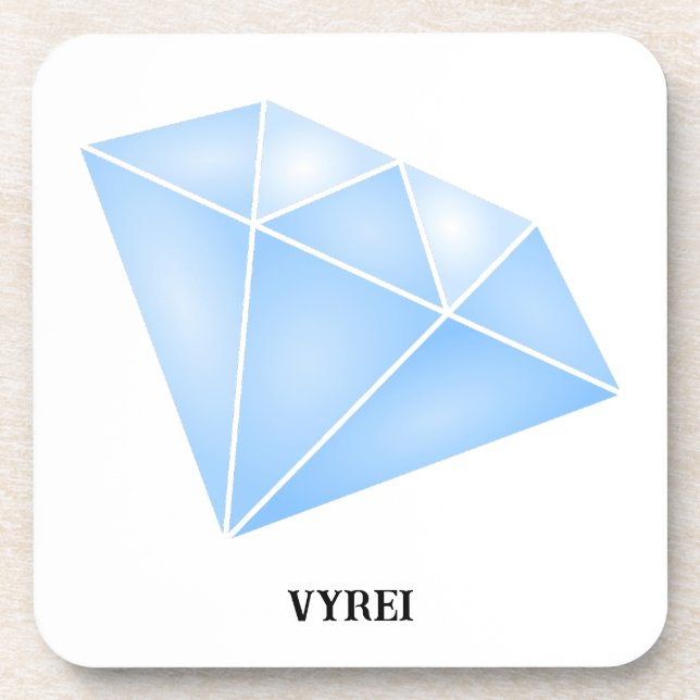 Shiny Blue Diamond Carat Coaster (Front)