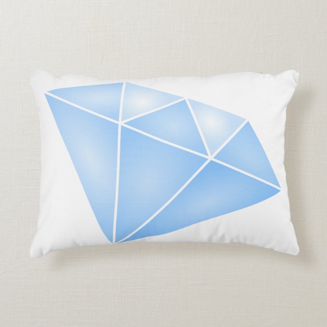 Shiny Blue Diamond Carat Decorative Cushion (Front)
