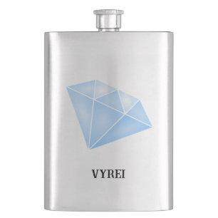 Shiny Blue Diamond Carat Hip Flask