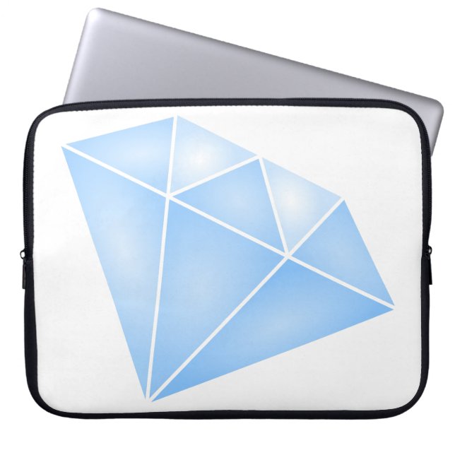 Shiny Blue Diamond Carat Laptop Sleeve (Front)