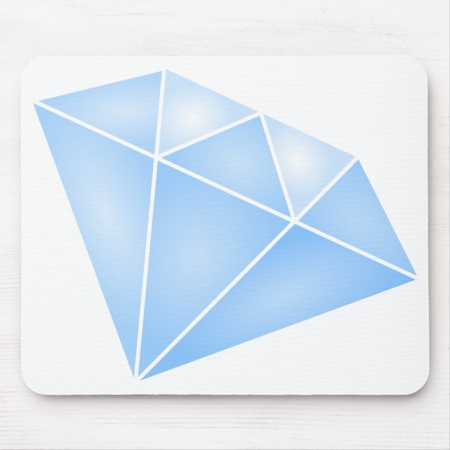 Shiny Blue Diamond Carat Mouse Pad (Front)