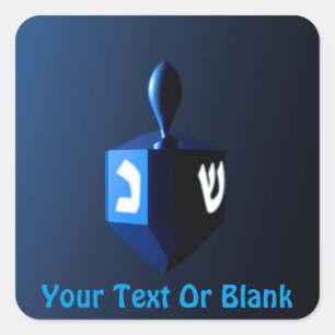 Shiny Blue Dreidel Square Sticker