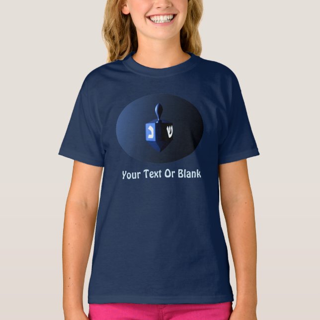 Shiny Blue Dreidel T-Shirt (Front)