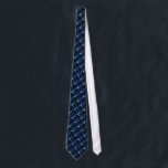 Shiny Blue Dreidel Tie<br><div class="desc">A modernistic,  metallic blue dreidel against a dark,  night-like background.  Two of the Hebrew letters found on a dreidel,  nun and shin,  glow brightly.</div>
