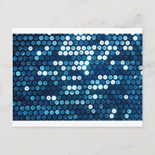 shiny blue sequins postcard