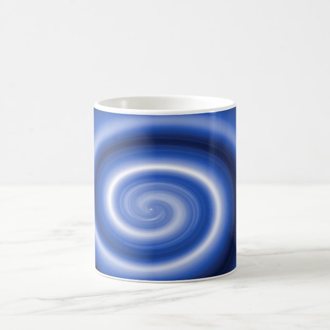 Shiny blue spiral pattern coffee mug (Center)