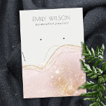 Shiny Blush Gold Glitter Earring Necklace Display Business Card<br><div class="desc">For any further customisation or any other matching items,  please feel free to contact me at yellowfebstudio@gmail.com</div>