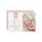 Shiny Blush Rose Script Baptism Thank You Photo