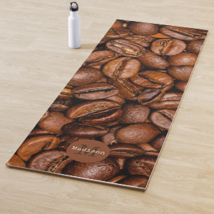 Shiny brown coffee beans Monogram Yoga Mat