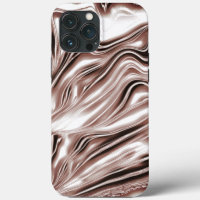 Shiny brown long wavy traces on white background