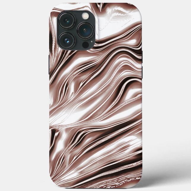 Shiny brown long wavy traces on white background   Case-Mate iPhone case (Back)