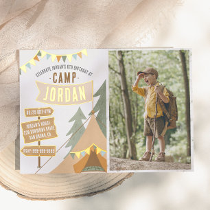 Shiny Camping Outdoor Boy Photo Birthday Party