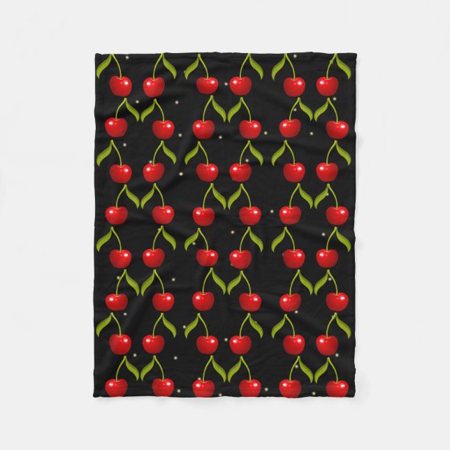 Shiny Cherries Pattern Fleece Blanket (Front)