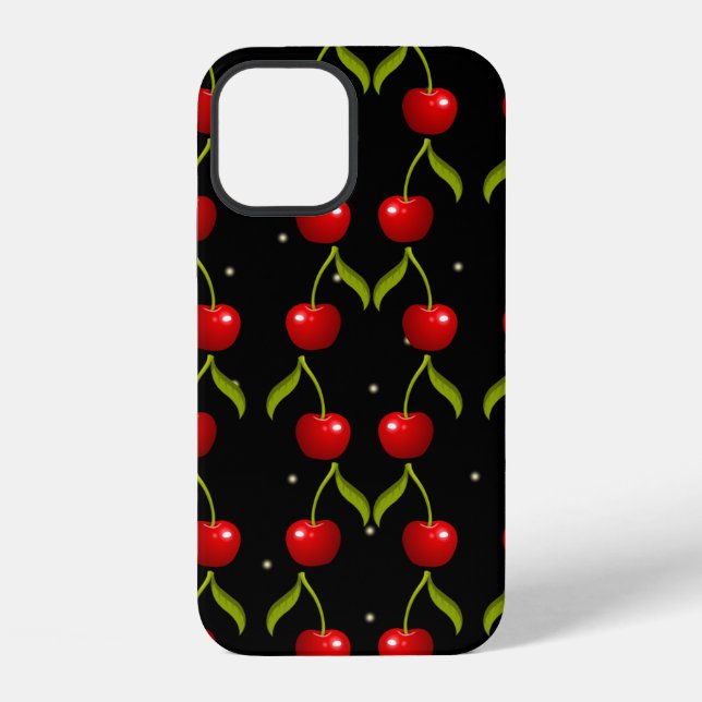 Shiny Cherries Pattern iPhone Case (Back)
