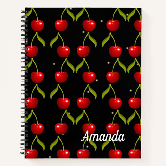 Shiny Cherries Pattern Notebook (Front)