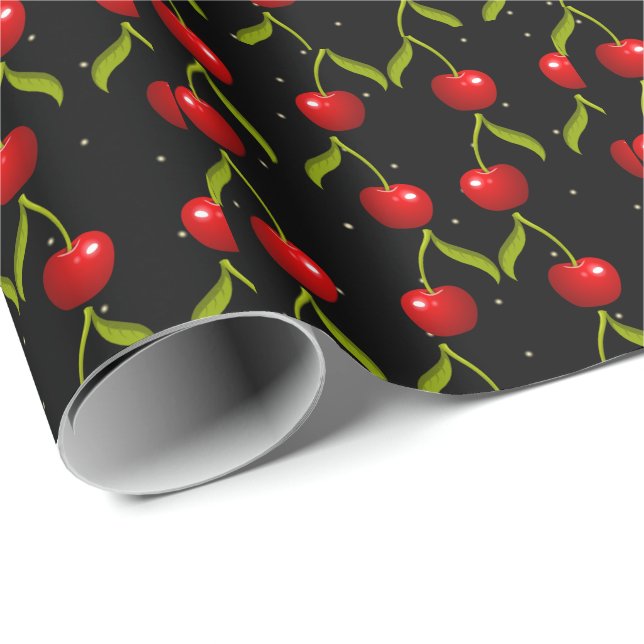 Shiny Cherries Pattern Wrapping Paper (Roll Corner)