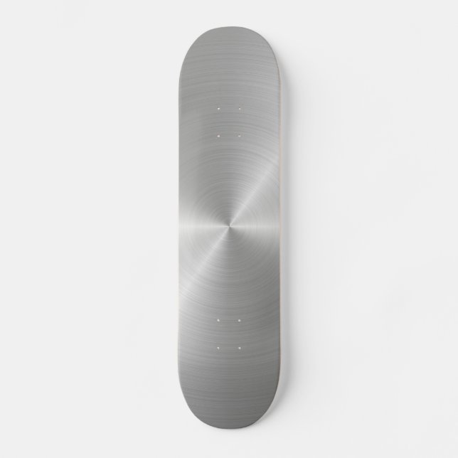 Shiny Circular Polished Metal Texture Skateboard (Front)