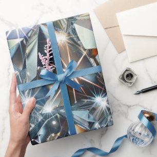 Shiny Clear Diamonds Wrapping Paper