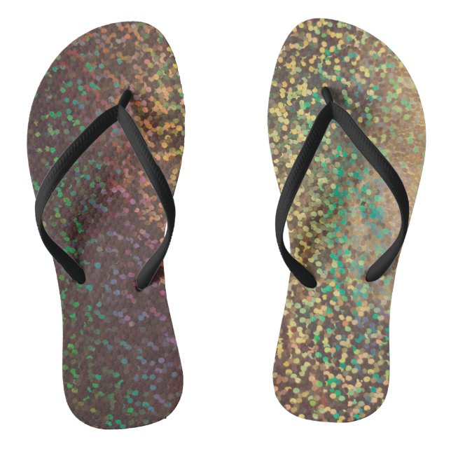 Shiny, confetti jandals (Footbed)