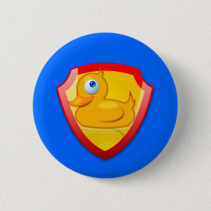 Shiny Defender Duck 6 Cm Round Badge