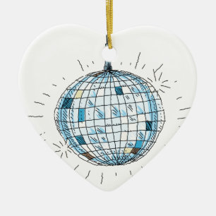 Shiny Disco Ball Ceramic Tree Decoration