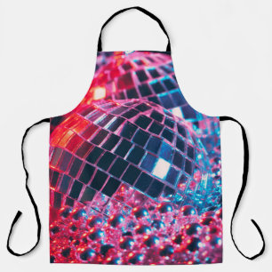 Shiny disco party background with mirror balls ref apron