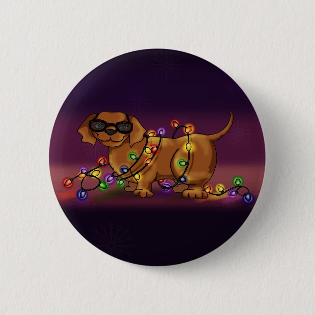 Shiny Dog 6 Cm Round Badge (Front)