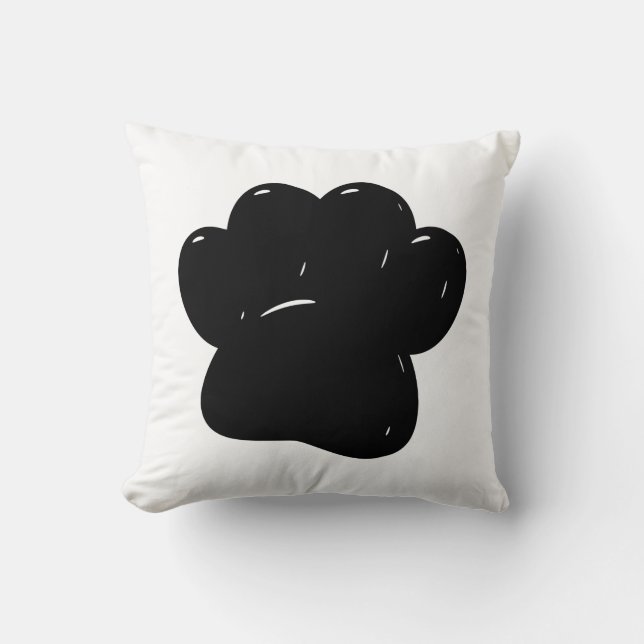 Shiny Dog Paw Print Drawing Cushion (Front)